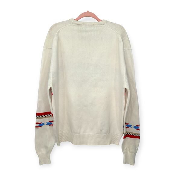 VINTAGE Flamingo Hilton Hotel Casino Laughlin Nevada V-Neck Southwest Sweater XL - Picture 5 of 6